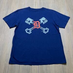 Y2K Detroit Tigers Fanatics Crossed Hometown Collection T-Shirt - Navy Sz L